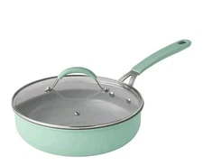 Pioneer Woman ~ GREEN ~ Nonstick ~ 3 Quart ~ Aluminum Sauté Pan w/Lid