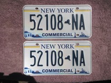 New York License Plate Pair Liberty Excelsior 2021 Set Over 3 Years Old 52108NA