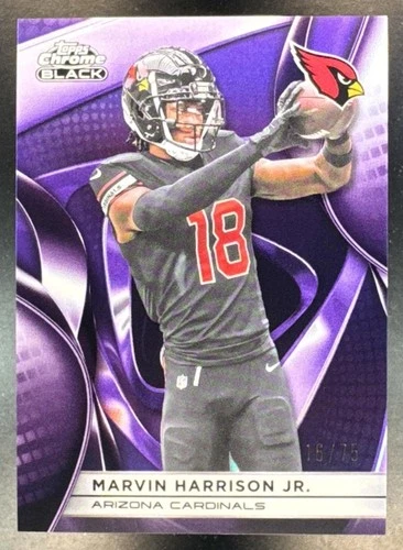 2025 Topps Chrome Black Marvin Harrison Jr. #2 Purple Refractor 16/75 Cardinals