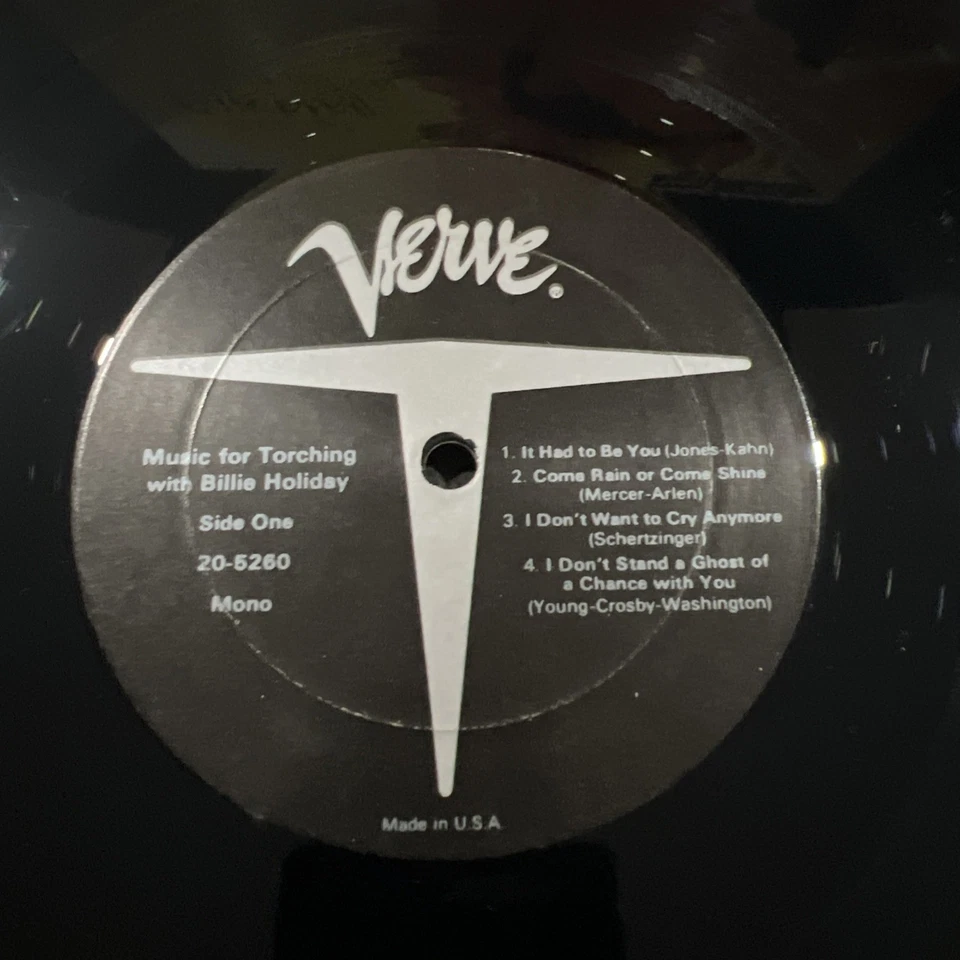 BILLIE HOLIDAY Music For Torching Billie Holiday Vinyl MONO LP *HEAR IT* VERVE - Image 2 of 4