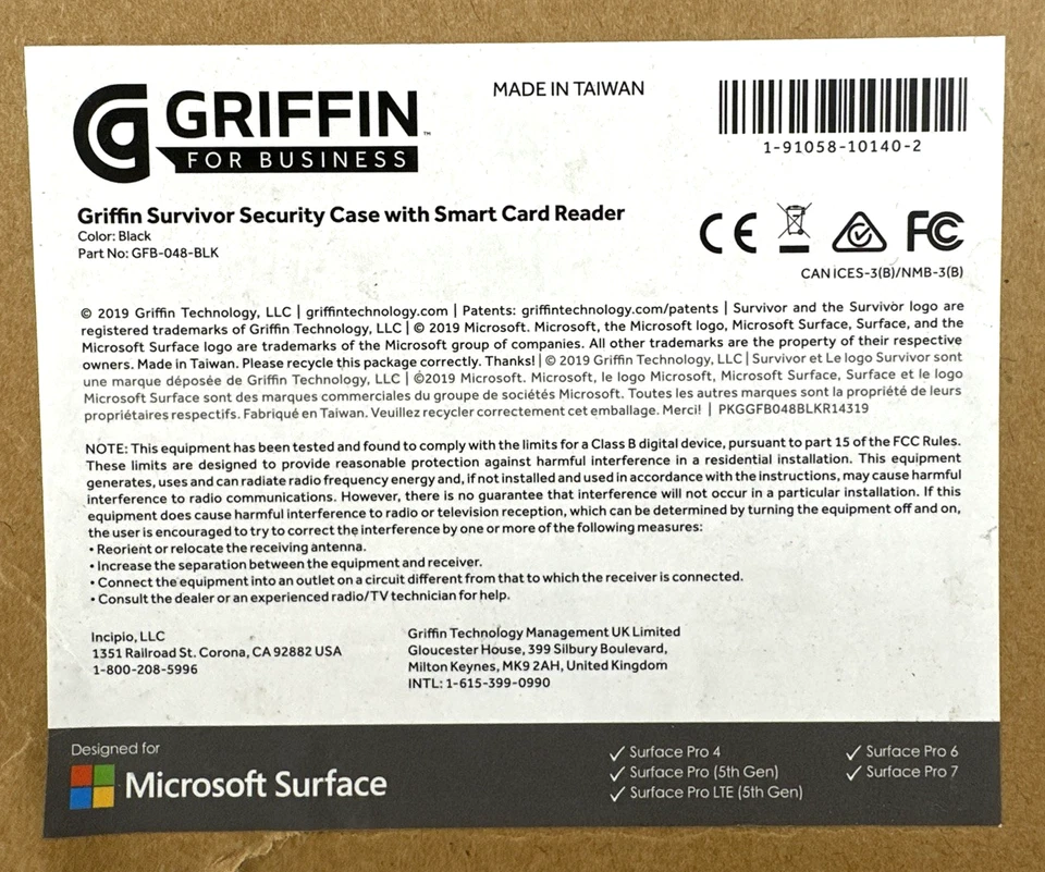 Griffin Survivor Security Case/Smart Card Reader/Microsoft Surface Pro, Free Shp - Image 2 of 4