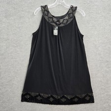 Express Women Dress Large Black Beaded Aztec Mini Sleeveless NWT
