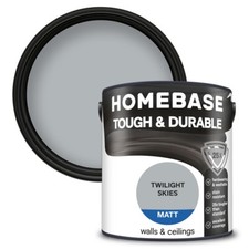 Homebase 25X Tough & Durable Matt Paint Walls & Ceilings - Twilight Skies – 2.5L