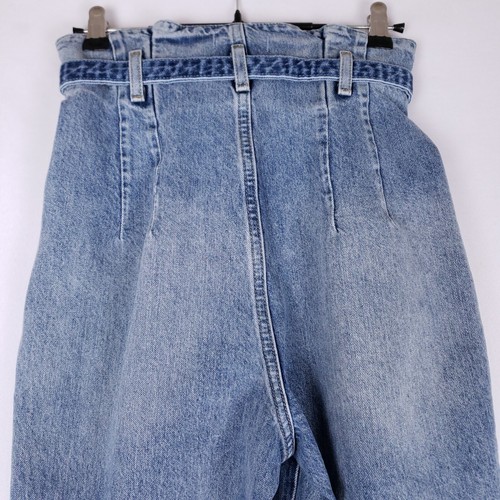 Abercrombie & Fitch A&F Mom Jeans Women's 25 Light Wash Paperbag Waist Belted - Picture 8 of 10