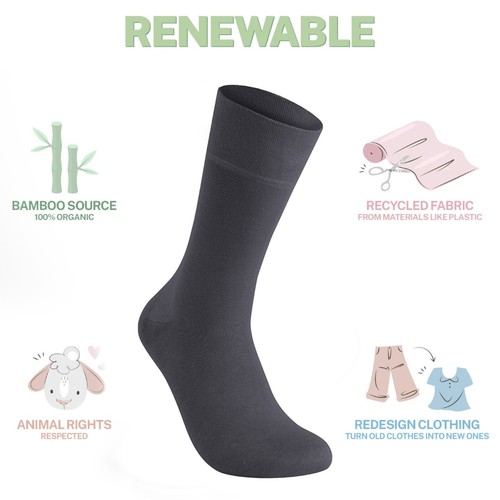 Elchee Wear 4 Paar Bambussocken. Weiche, atmungsaktive Bio Crew Socken für Herren & Damen. - Bild 33 von 53
