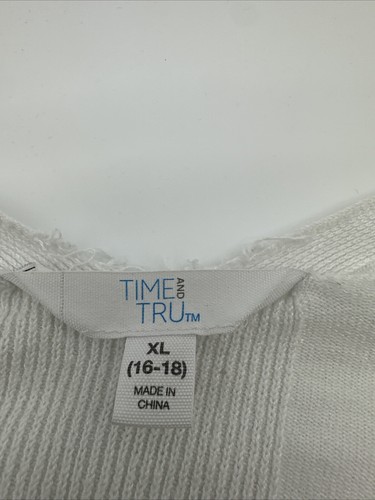 Time and Tru Cardigan Women X-Large White Solid Open ..#19138 - 第 10/17 張圖片