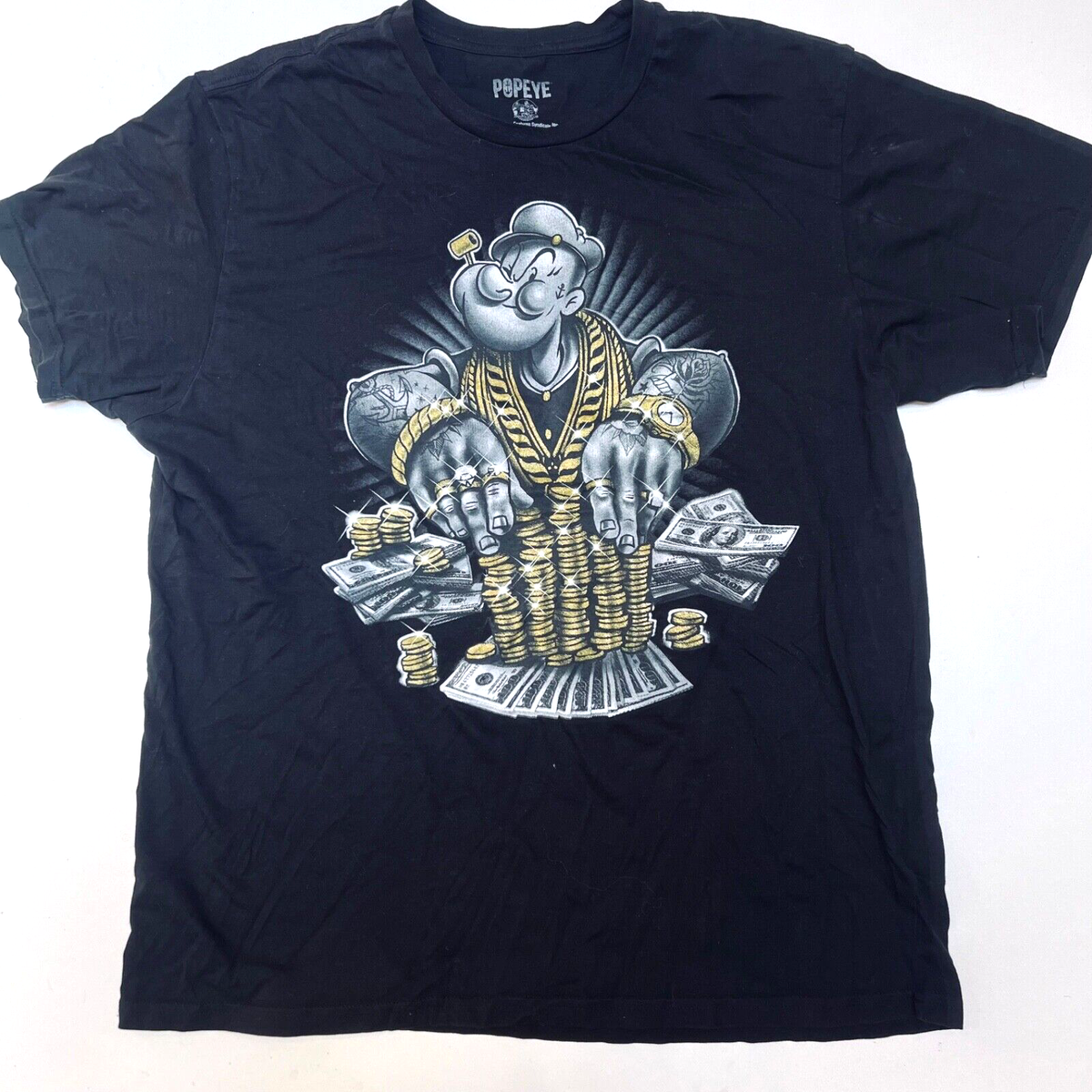売れ筋商品|||リーズン Tシャツ トップス レディース Men's and Women's Black Popeye Uptown T-Shirt Black Reason Men's and Women's Black Popeye Uptown T-Shirt