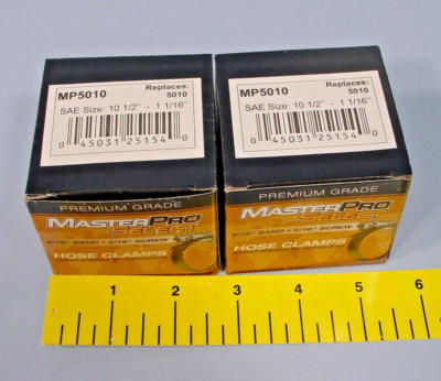 2 Boxes of 10 MasterPro Select MP5010 1/2 Inch To 1-1/16 Inch Hose Clamps