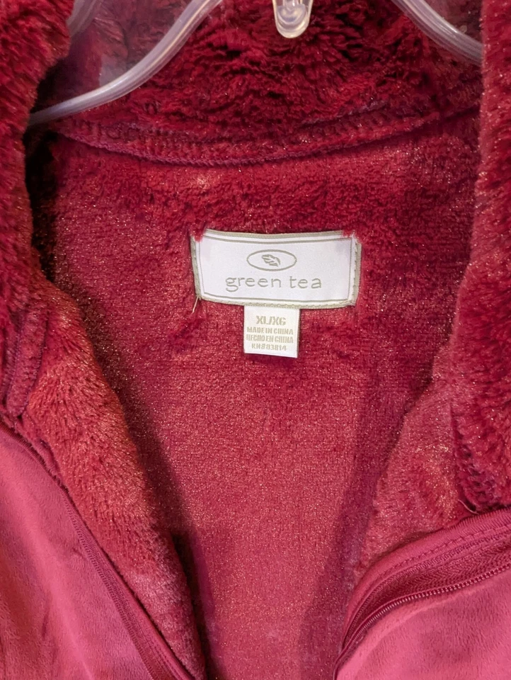 Chaqueta de mujer Green Tea XL súper felpa manga larga granate usada muy bonita Foto 3 de 4