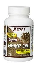 Deva Nutrition Vegan Hemp Oil Capsules 90 Count 90 VCAP Fatty Acids Alpha