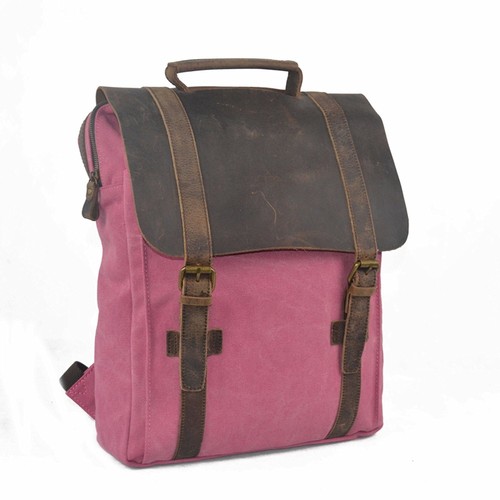 Zaino donna uomo in tela e pelle da trekking viaggio scuola università  camping | eBay