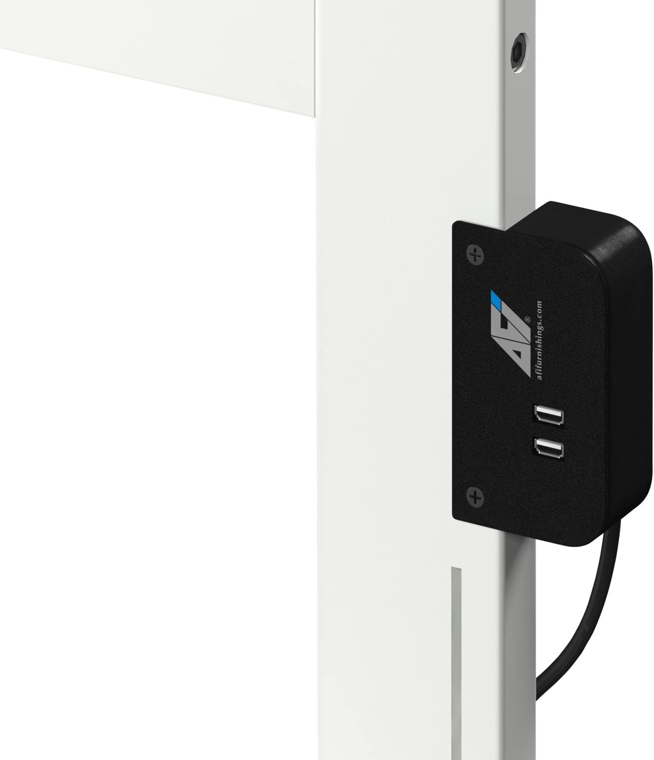 Mission Twin Size Headboard with Attachable Charger in White