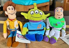 Disney Store - Toy Story - Bean Bag Plush Toys 8" - Alien, Buzz, Woody - RARE