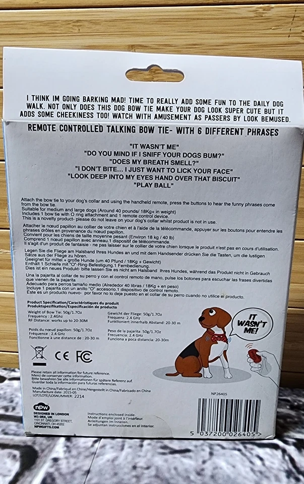 RARO NUEVO - NUEVO PAJARITA PARLANTE PARA PERROS CON CONTROL REMOTO - ROJO Foto 3 de 3