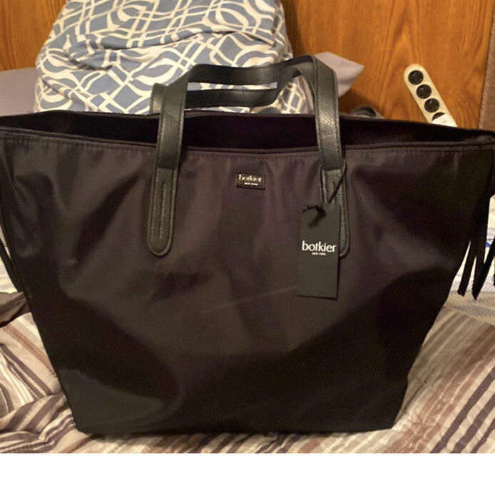 Botkier New York Black Large Tote Nylon Vegan Leather Trim  display picture 1