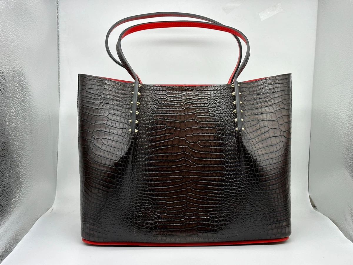 Christian Louboutin CABAROCK Large Spiked Studded Crock Tote Bag