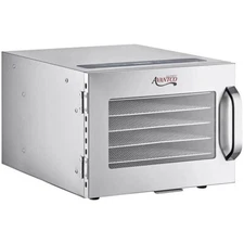 Avantco 6 Tray Stainless Steel Food Dehydrator with Glass Door - 120V, 450W