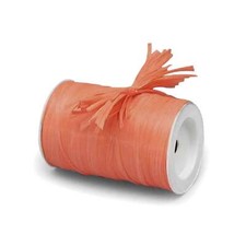 Light Orange Raffia  Coral Raffia Ribbon - Matte - 1/4in. x 100 Yds pm4434838 