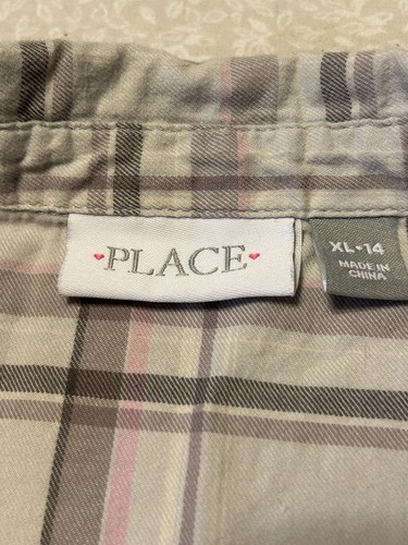 Girls Size 16 Childrens Place Outfit Distressed Denim Jeans & Plaid Long Sleeve - Picture 10 of 10