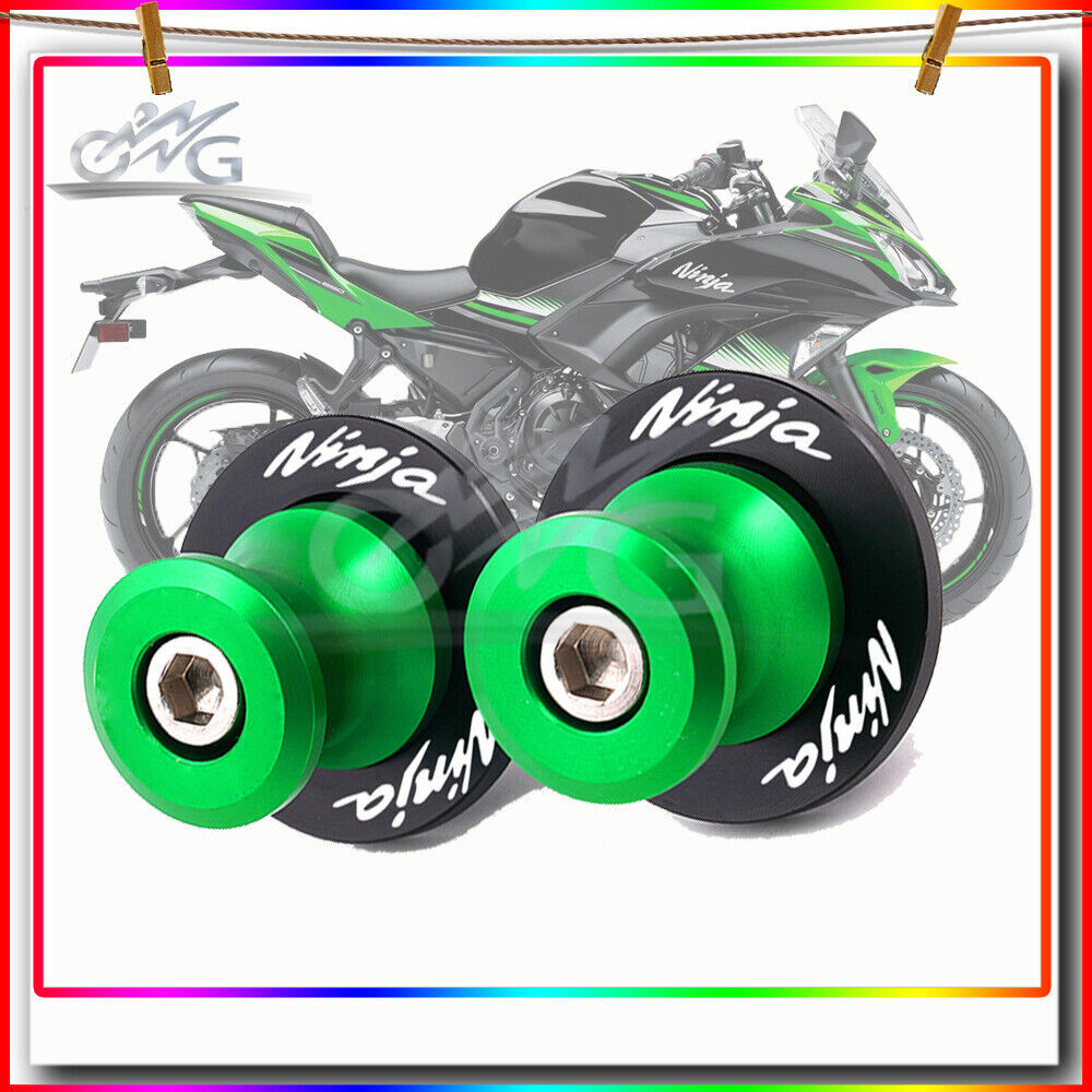 For Kawasaki Ninja 250 300 400 ZX6R M8/M10 Swingarm Spools Slider Stand