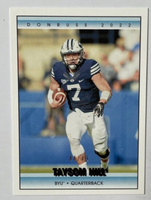 Taysom Hill 2022 Panini Donruss Retro PUPRLE #12 BYU Cougars