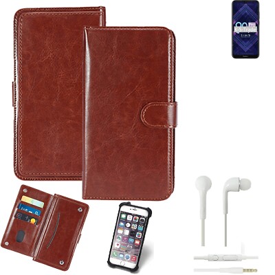 KUNSTLEDER HANDYTASCHE FÜR Huawei Honor 8A Pro + KOPFHÖRER SCHUTZ HÜLLE WALLE
