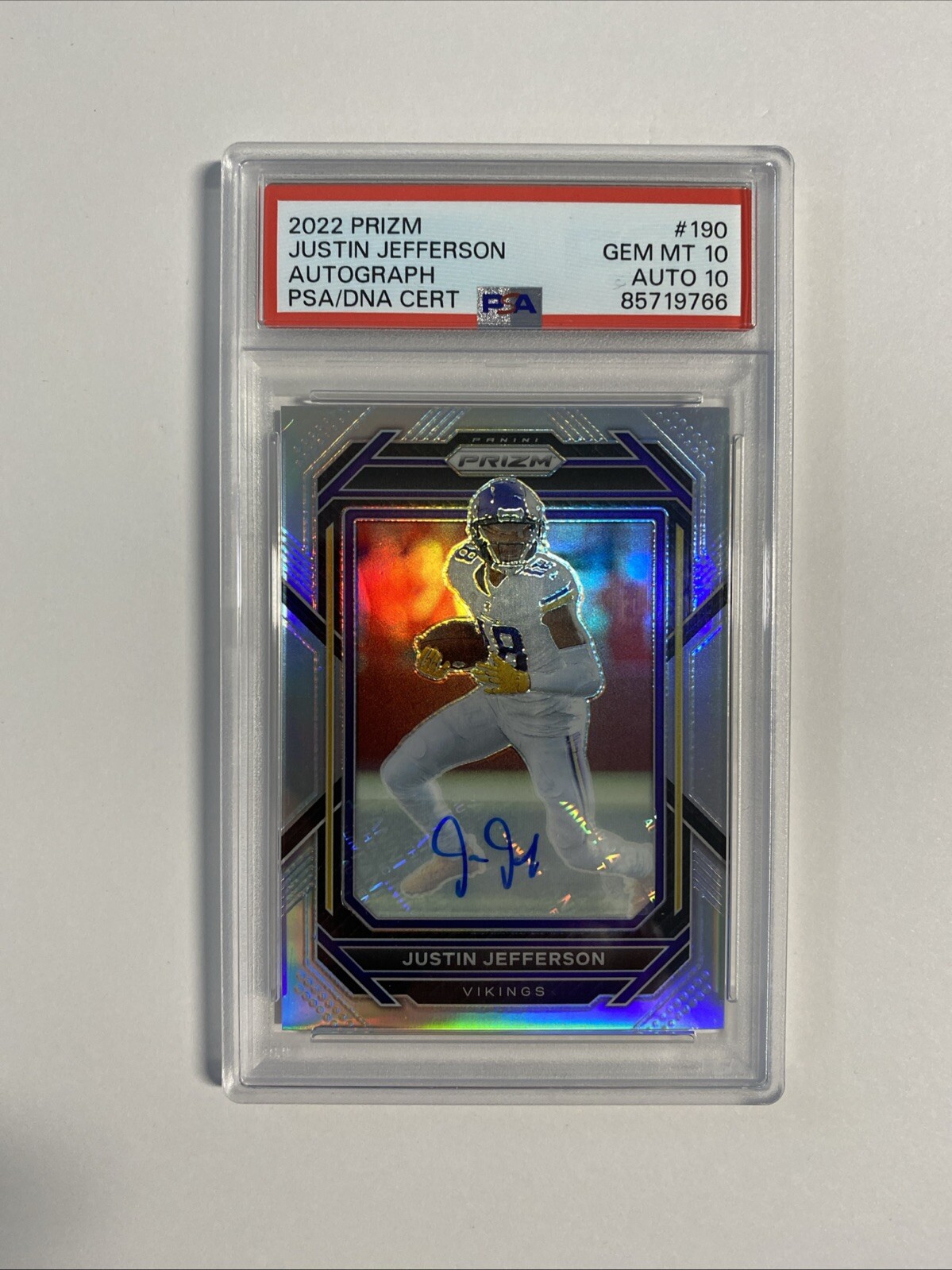 2022 Panini Prizm - Silver Prizm AUTO PSA 10 Autographs #190 Justin Jefferson