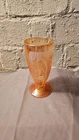 VTG Jeanette Iris & Herringbone 6" Marigold Iridescent Soda Fountain Glass