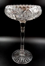 ANTIQUE ABP AMERICAN BRILLIANT CUT GLASS 10-1/4” TALL COMPOTE COMPORT BOWL