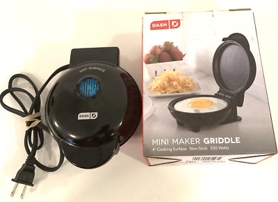 Dash Compact Mini Maker Griddle 4  Nonstick Cooking Surface Plug In 350 Watts