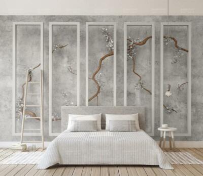 3D Grey Art Branches ZHUA8323 Wallpaper Wall Murals Removable Self-adhesive Amy