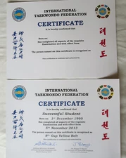 ITF TAEKWONDO CERTIFICATES - Great quality with many different uses