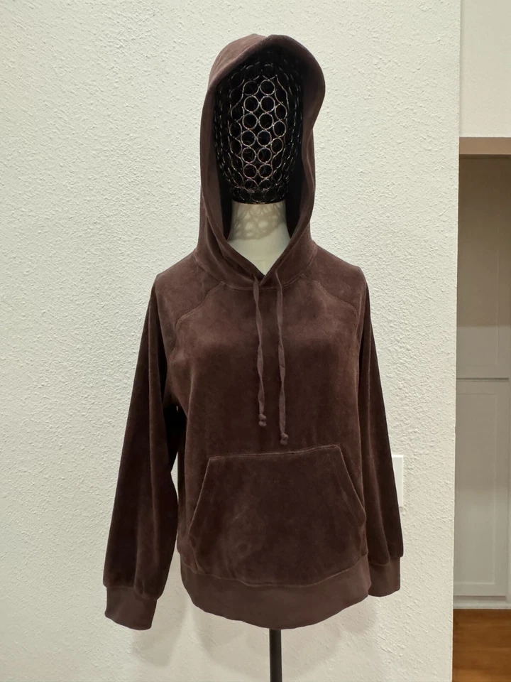 Sudadera con Capucha J.Crew Relajada Terciopelo Marrón Chocolate Profundo Talla S/M Envío GRATIS Foto 2 de 4