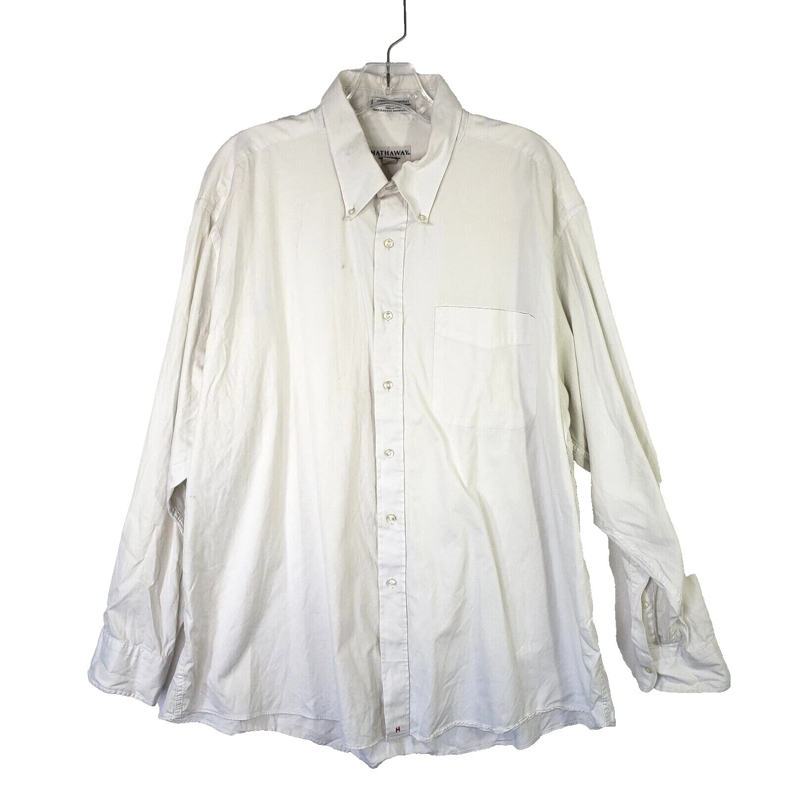 Lady Hathaway 100% Cotton White Dress Shirts for Men