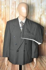 Lord Taylor Men Check Wool Double Breasted 6 Button Suit Sz 42SH Wst 34x28