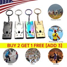 180db Outdoor Emergency Survival SOS Whistle Aluminum Camping Hiking Keychain