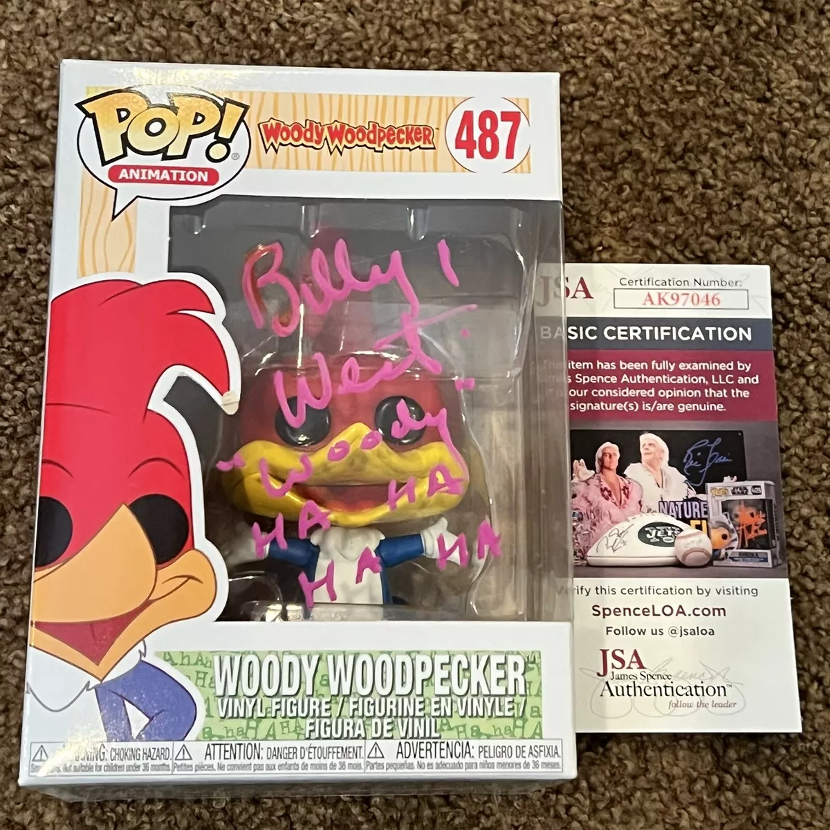 Billy West Signed Woody Woodpecker FunkO Pop 487 JSA COA eBay