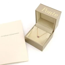 PonteVecchio K10YG Reversible Heart Necklace Amethyst & Diamond 0.08ct YK234