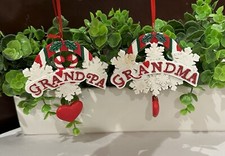 "GRANDPA"   GRANDMA  Personalized Christmas Tree Ornament Holiday Gift