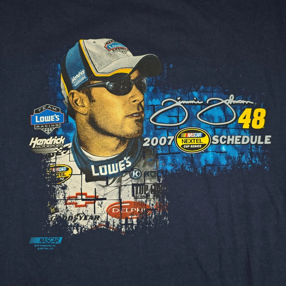 Camisa Jimmie Johnson #48 Chase Authentics Nascar para hombre 2XL calendario 2007 Foto 2 de 4