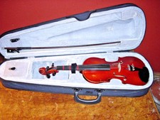 LEWIS STRADIVARIUS 3/4 VIOLIN AND GLASSER BOW AND CASE NICE GERMANY