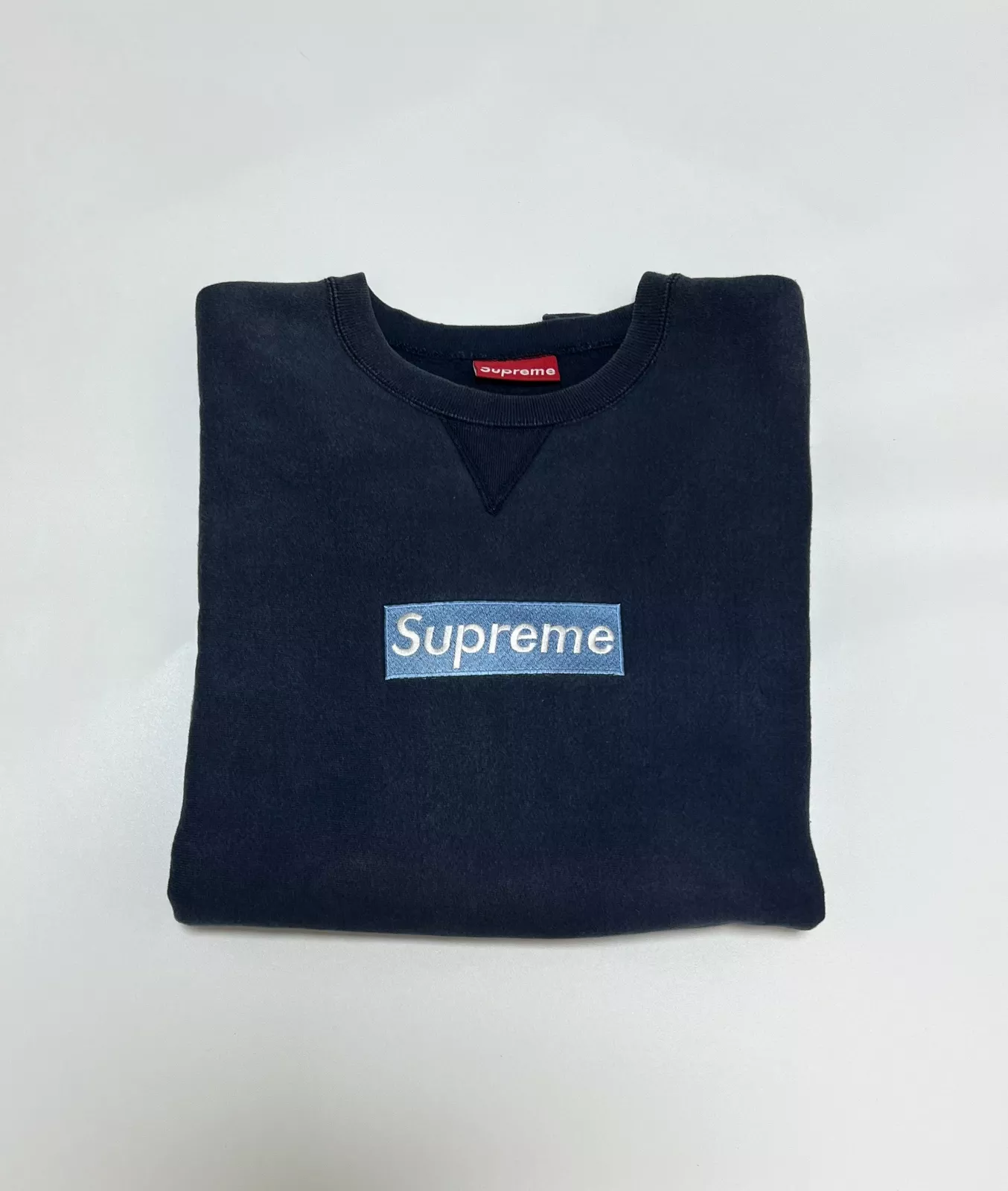 Supreme Ice Blue Box logo crewneck XL