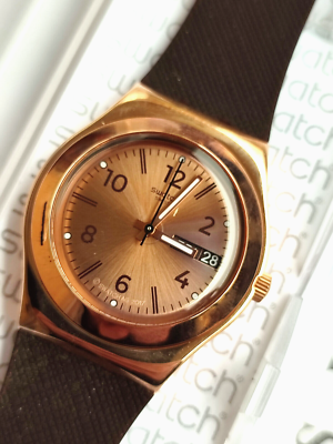 Swatch Irony Medium Ylg701 Brownee New