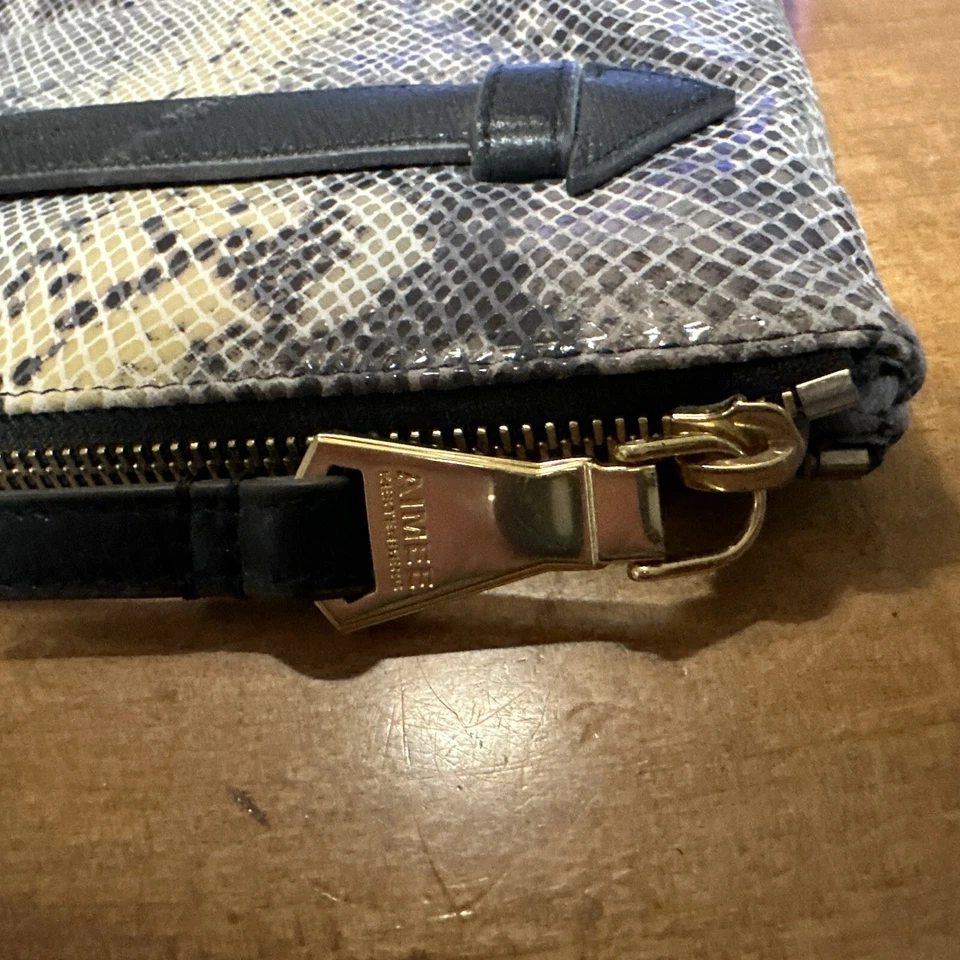 Aimee Kestenberg Clutch Wristlet Snake Skin Leather Handbag - Image 3 of 4