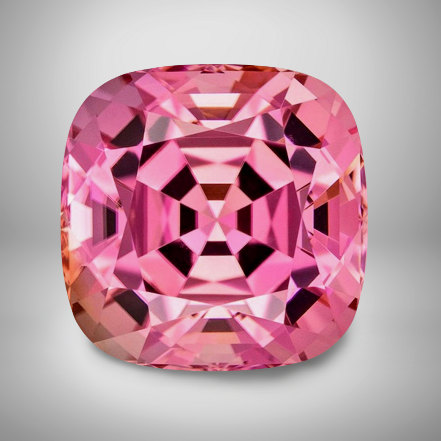 Pink Tourmaline Cushion Cut Gemstone 5.1 Cts - 12 mm Vivid Loose Gem