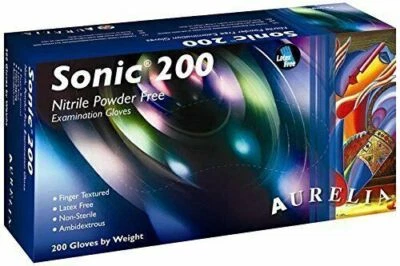 Sonic 200 Aurelia Nitrile Powder Free Examination Disposable Gloves Used by NH S