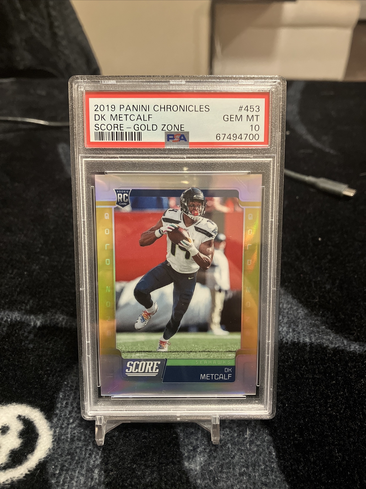 DK Metcalf Panini Chronicles Score Update Rookies #453 Gold Zone