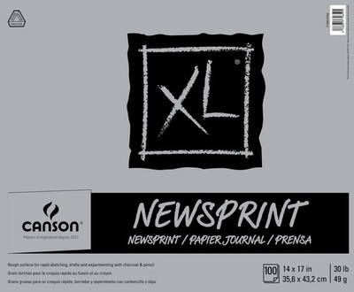 Canson XL Newsprint Pad 14X17-Tape Bound, 100 Sheets