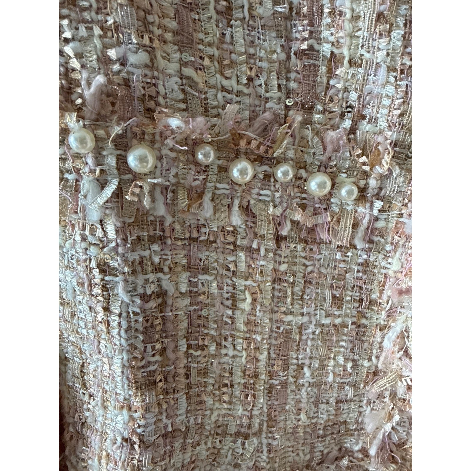 Easel Boucle Pearl Sequin Jacket Size Large Preppy Chic Coquette Elle Woods image 2