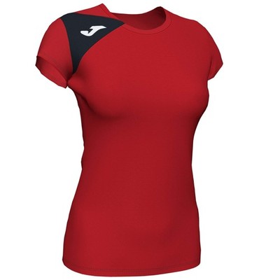 Joma Damen T-Shirt Kurzarmshirt Sportshirt Spike II Tee, Rot/Schwarz, XL